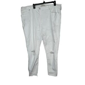 Madewell‎ Women's Jeans Ripped Skinny Cropped 9” High-Rise Denim White Size 36